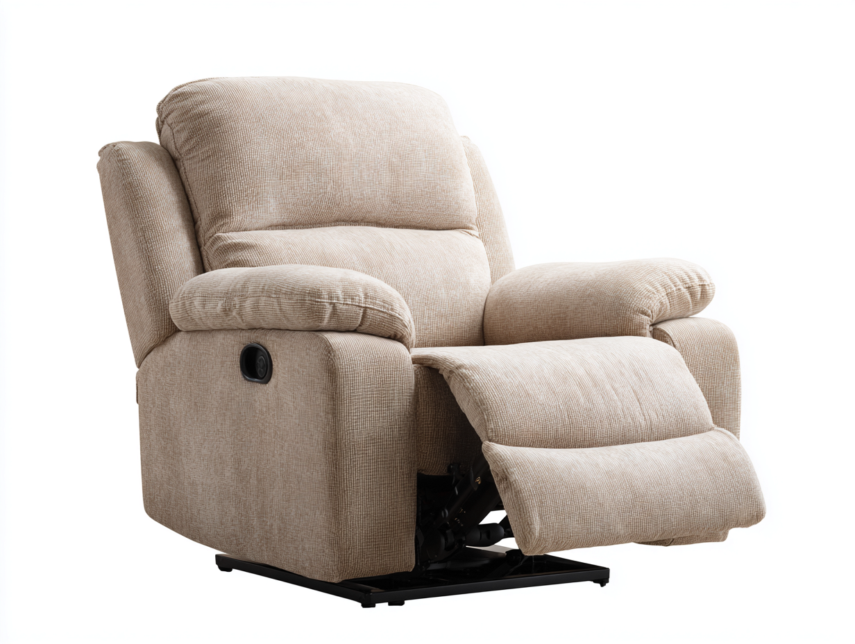 Fauteuil relax en tissu 90x85x100 cm - beige - design confortable