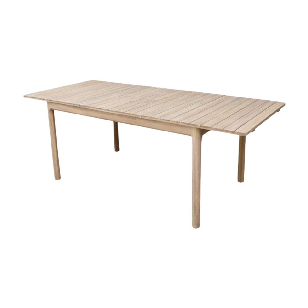 Table de jardin fixe – bois de teck massif – 8 places