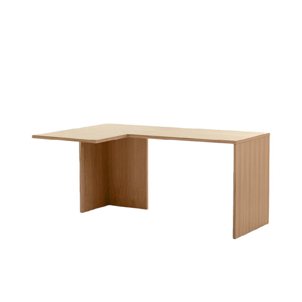 Bureau d’angle en chêne clair – design minimaliste – structure pleine en bois
