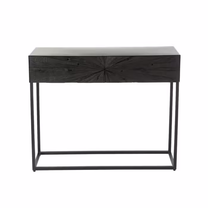 Console 2 Tiroirs En Bois &quot shanil&quot  100cm Noir Table console