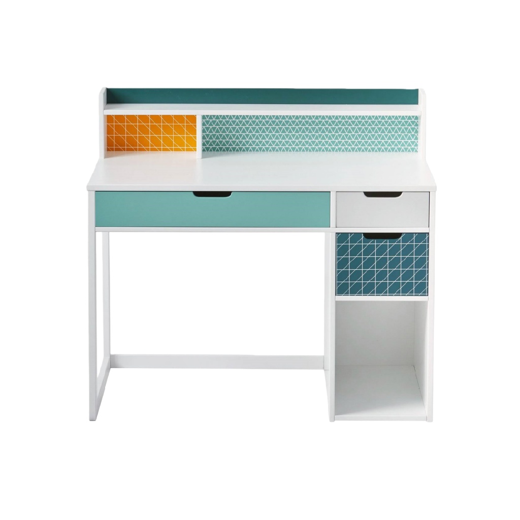 Bureau enfant moderne multicolore – design nordique géométrique