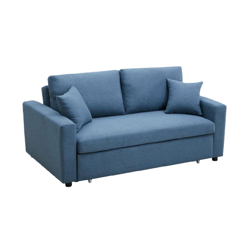 Canapé-lit 2 places en tissu bleu