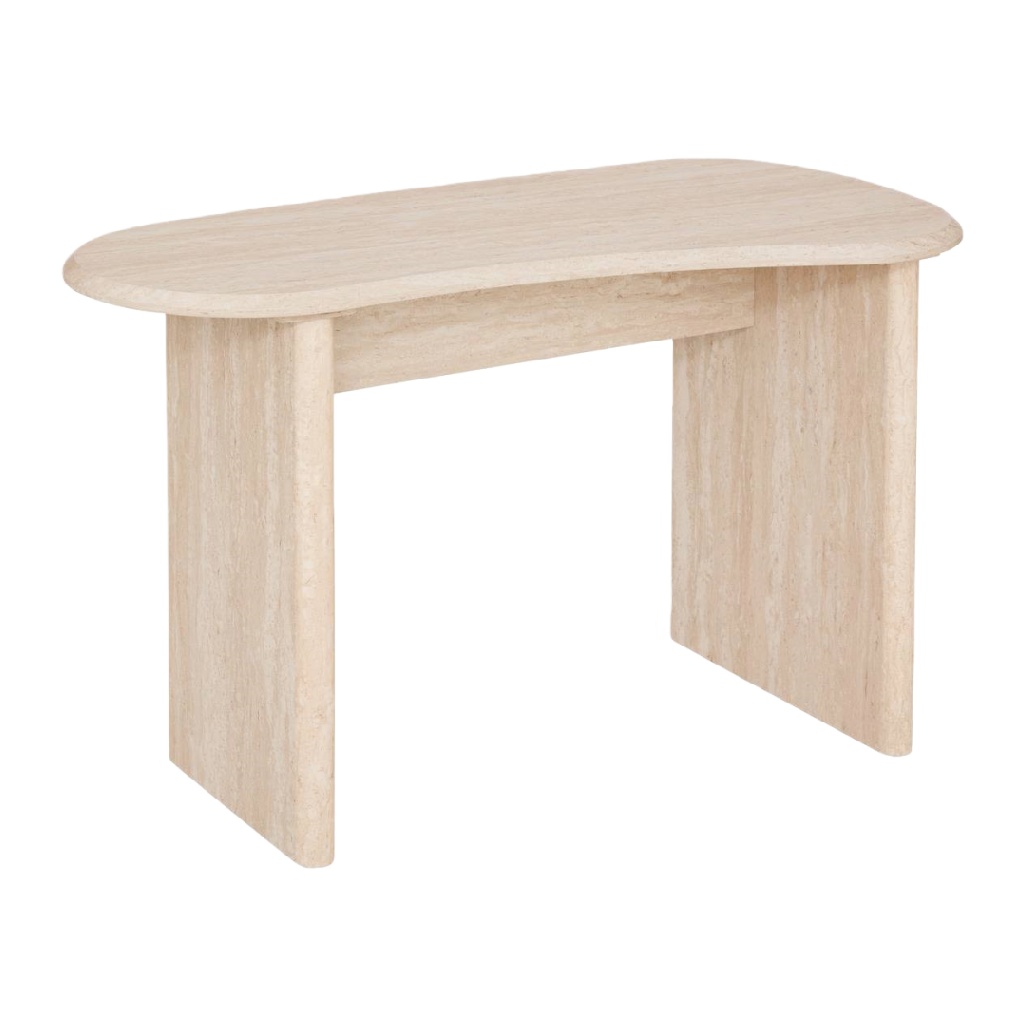 Bureau effet pierre beige — Design minimaliste contemporain