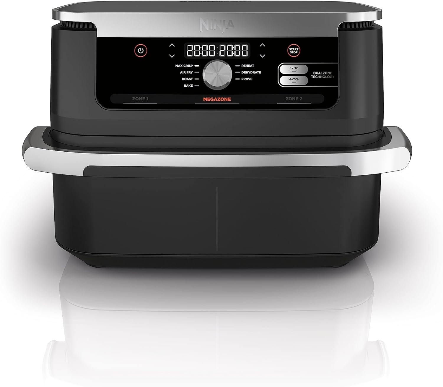 Ninja Foodi FlexDrawer Luftfritteuse, Doppelzone mit herausnehmbarem Trennwand, 10,4 l große Schublade, 7-in-1 Luftfritteuse Ohne Öl, Fritteuse, Luftfritteuse, Braten, Backen, Max Crisp