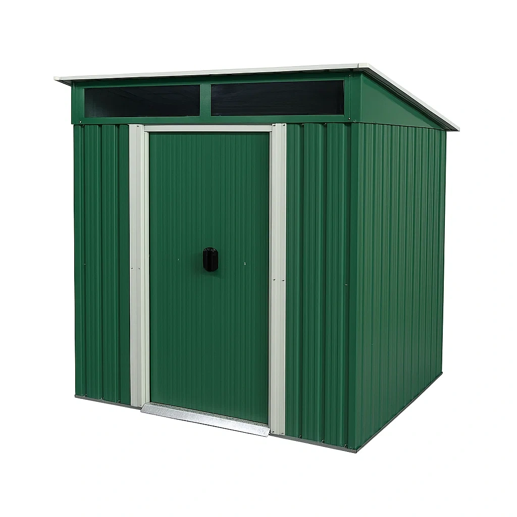 Abri de jardin métallique vert 213x127x185 cm