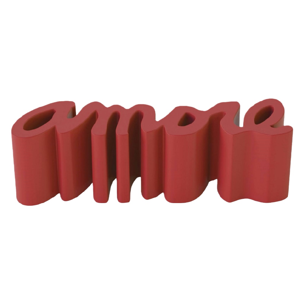 Banc design « amore » rouge – assise décorative en polyuréthane