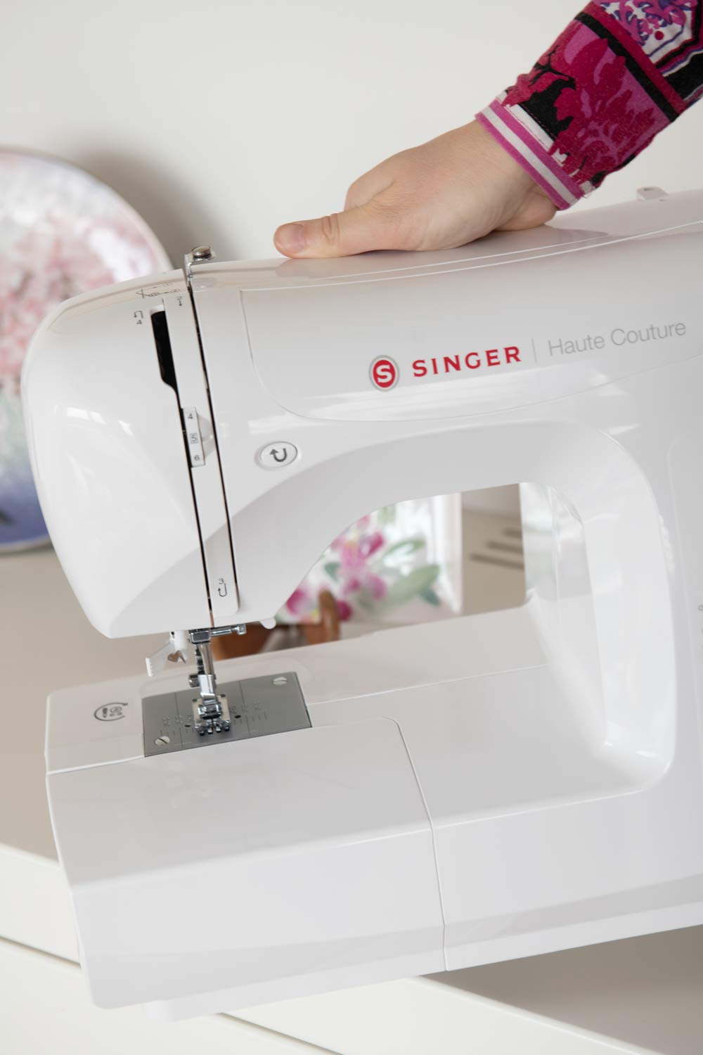 Singer Haute Couture F527C Machine à coudre électronique Professionnelle, 80 points, utilitaires, élastiques, décoratifs, Facile pour Débutants Electr