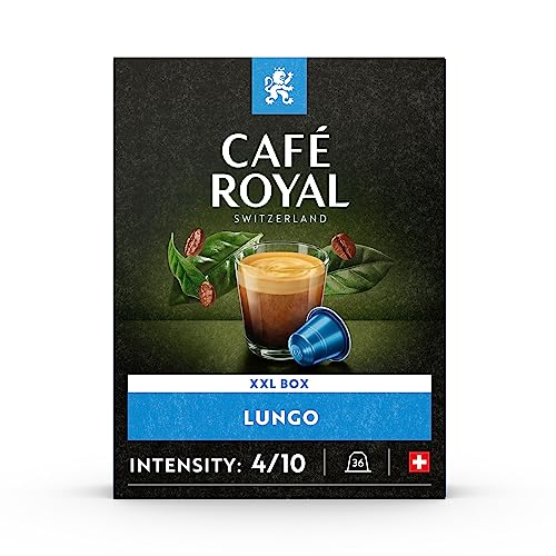 Café Royal Lungo 36 Capsules pour Cafetière à Café Nespresso   Intensité 4/10   Capsules de Café en Aluminium certifiées UTZ : Epicerie
