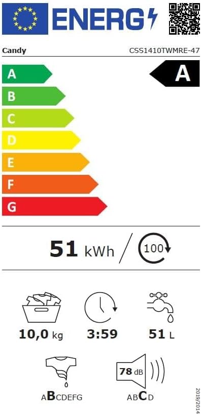 Machine à laver à chargement frontal CANDY CSS1410TWMRE-47