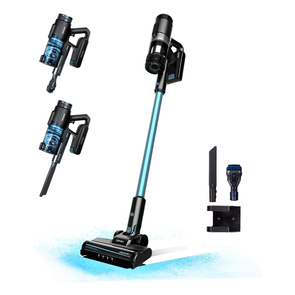 Cecotec Aspirateur Vertical Conga Rockstar 1500 Ray Pure. 215 W, 12 kPa, Batterie Immortal 25,2 V, Autonomie 45 Minutes, 3 en 1, Brosse Mixte, 2 programmes, Cyclone Parallèle, Réservoir 500 ML : Cuisine et Maison