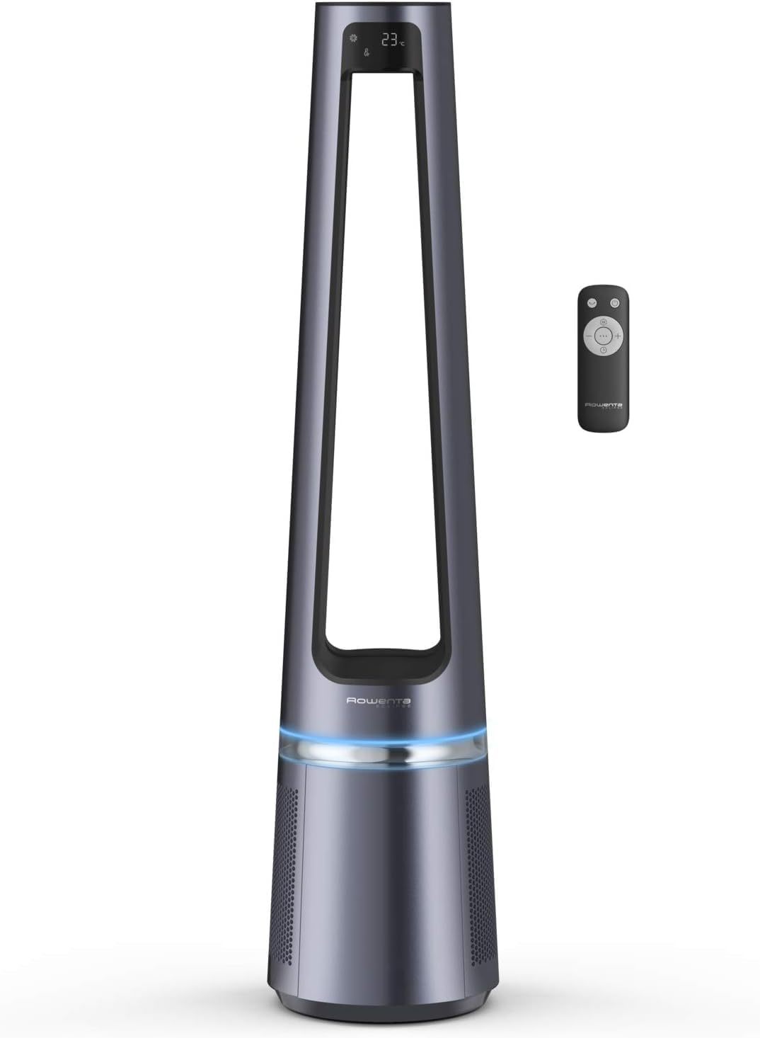 Rowenta QU5062 Eclipse 3in1 Luftreiniger | Heizlüfter | Ventilator | filtert 99,9% der Partikel | für 30 m2 Raumgre | schnelle Heizung bis zu 35°C | automatischer Tag- und Nachtmodus | Schwarz/Grau