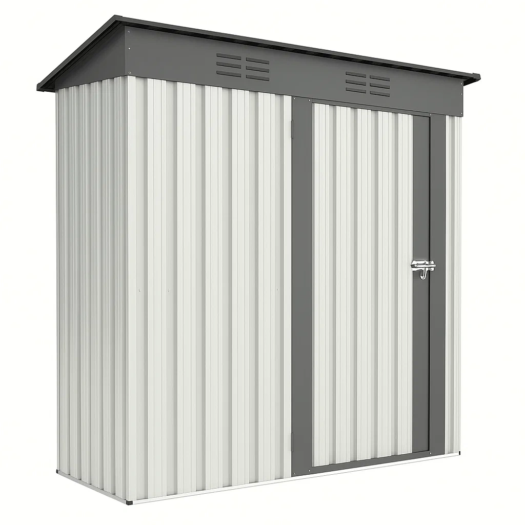 Abri de jardin en acier galvanisé 194x121x181 cm gris