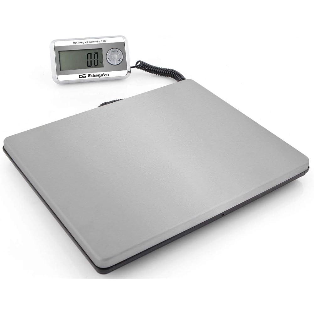 Orbegozo Pc 5500 - Balance de cuisine industrielle, capacité maximale de 200 kg, surface en acier inoxydable (39 x 31 cm), fonction tare, fonctionne sur piles et adaptateur électrique : Cuisine et Maison
