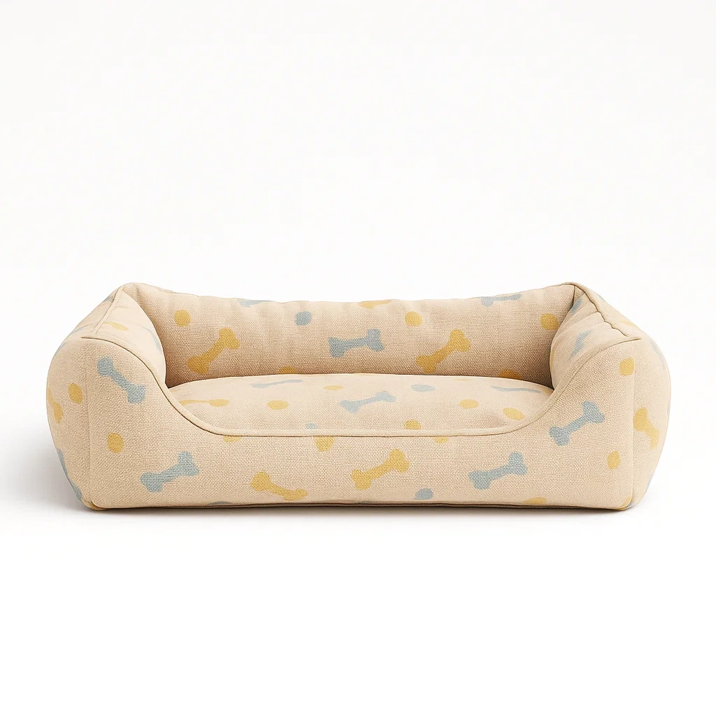 Coussin pour chien en coton avec motif os 80x60x20 cm