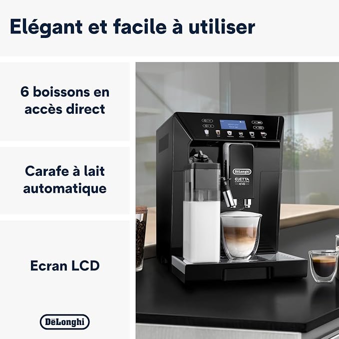 De'Longhi Eletta Evo Cafetière à grains ECAM46.860.B Noir
