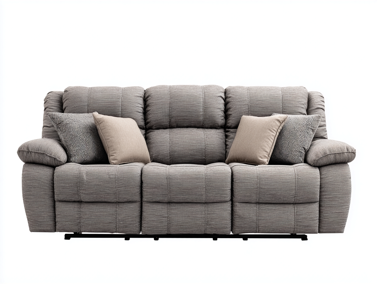 Canapé 3 places - tissu - 205x95x92 cm - gris - design confortable