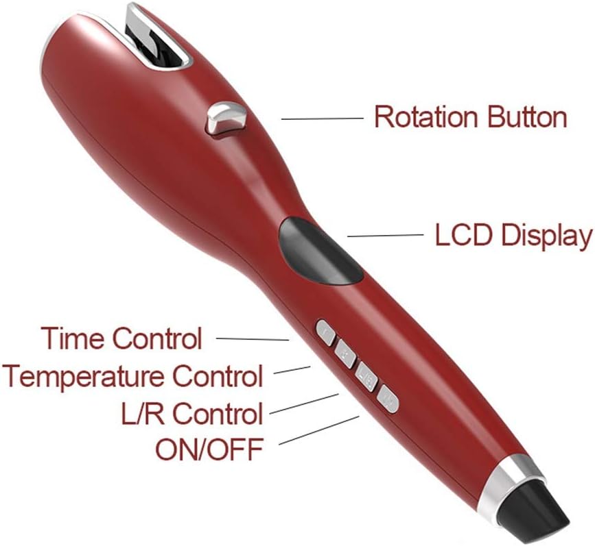 KKMNDE Fer à friser entièrement Automatique avec écran LCD, Fer à friser Professionnel Rapide, Outil de Coiffure, bigoudis à air, Fer à Cheveux Pratique (Couleur : Gris) (D)