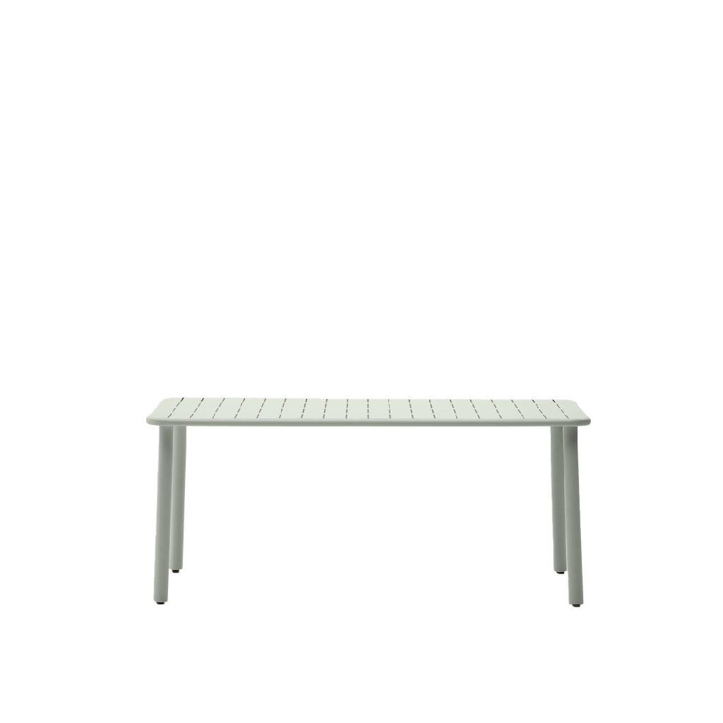Table de jardin rectangulaire en aluminium gris clair – Légère et résistante