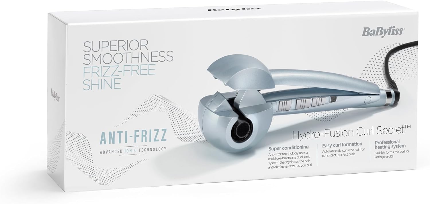 BaByliss - C1700E - Boucleur automatique Curl Secret Hydro-Fusion -Pour des boucles définies sans effort – Fonction ionique anti-frizz – 3 sens de rotation – Tous types de cheveux