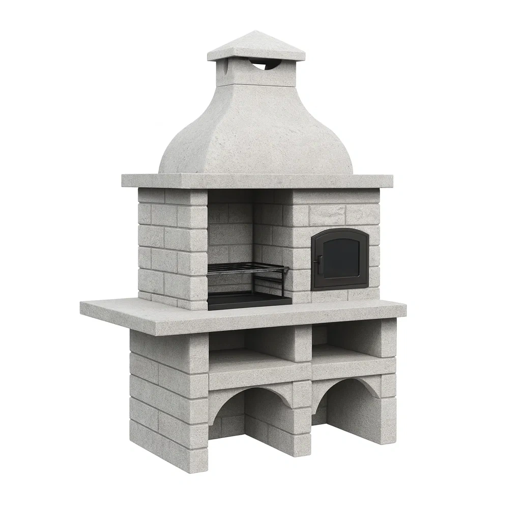 Barbecue en béton avec four intégré 150x110x70 cm