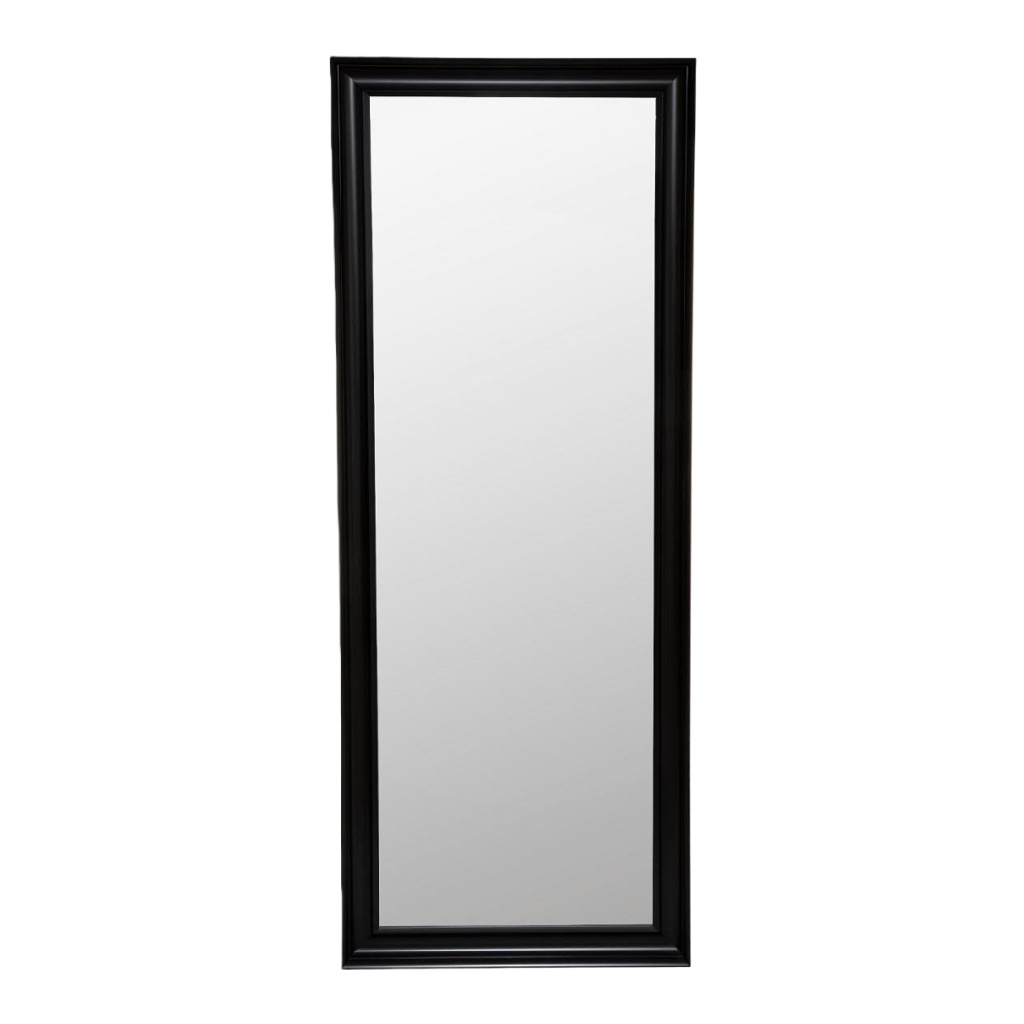 Miroir mural ou sur pied rectangulaire avec cadre noir, style moderne, 160 × 50 cm