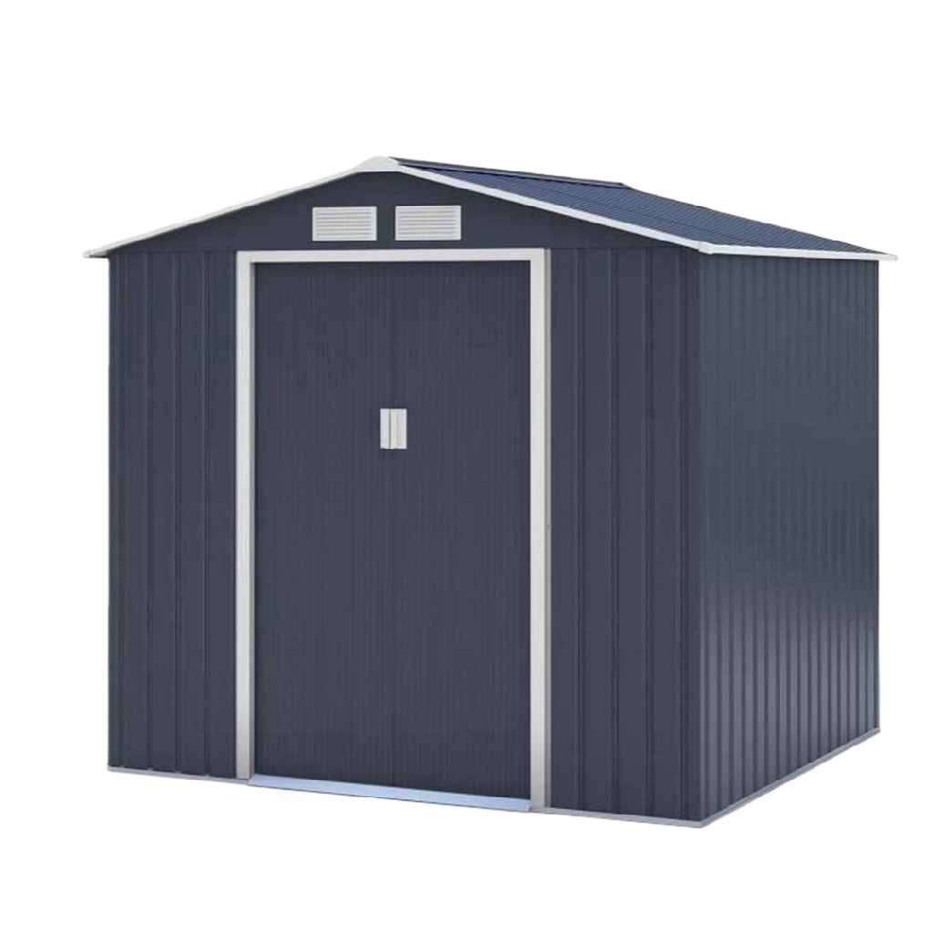 Abri de Jardin Métallique Compact à Toit Double Pente – Couleur Gris Anthracite