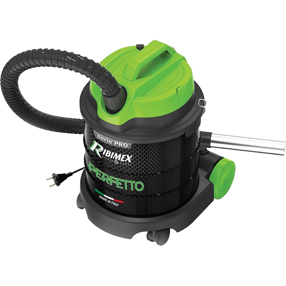 RIBIMEX Perfetto PRCEN020, Aspirateur à Cendres Parfait, Plastique et métal, Noir et Vert, 20 L silenzioso : Cuisine et Maison
