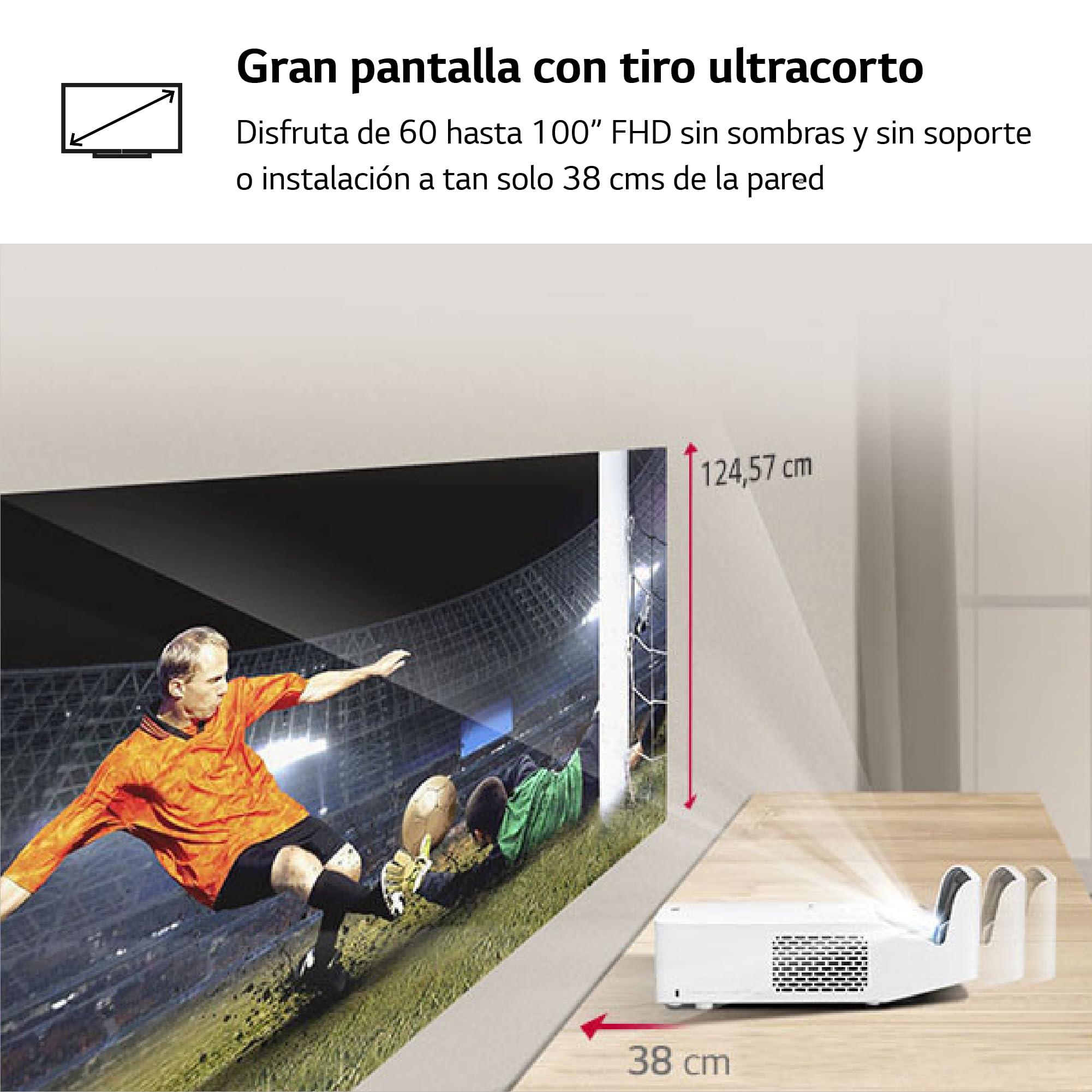 LG Electronics CineBeam Vidéoprojecteur LED HF65LSR Focale Ultra Courte pour Home Cinema, 1000 Lumen, FHD 1080p, Projection Entre 60