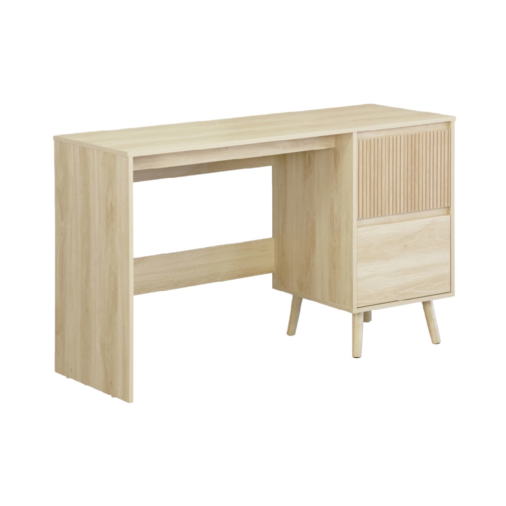 Bureau en chêne clair avec rangement — Style nordique moderne