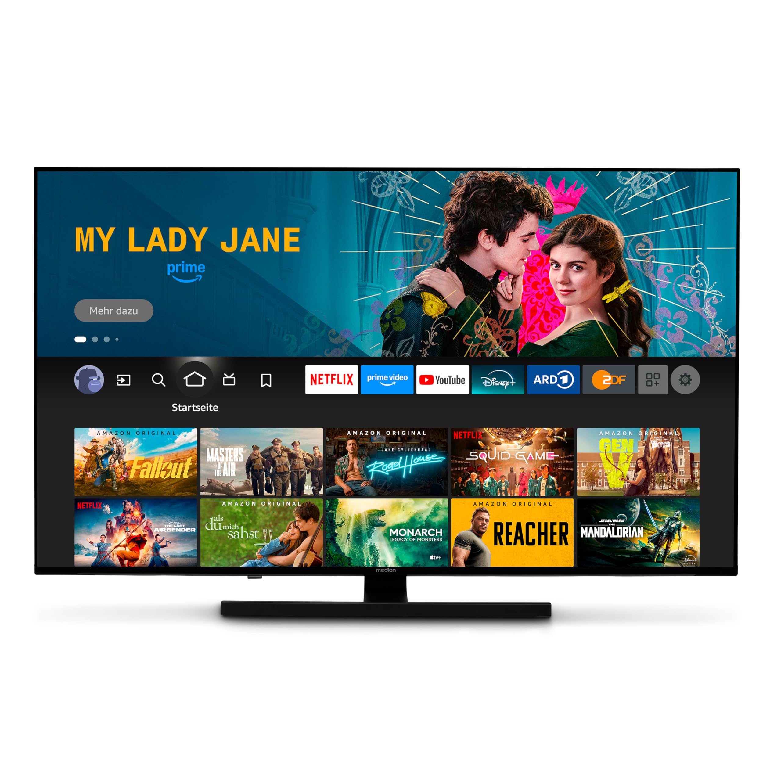 MEDION Téléviseur 50 Pouces 4k (125,7 cm) QLED Television (Fire TV, Smart, Dolby Vision HDR, Dolby Atmos, Prime Video, Bluetooth, DVB-T2, MD 850800)