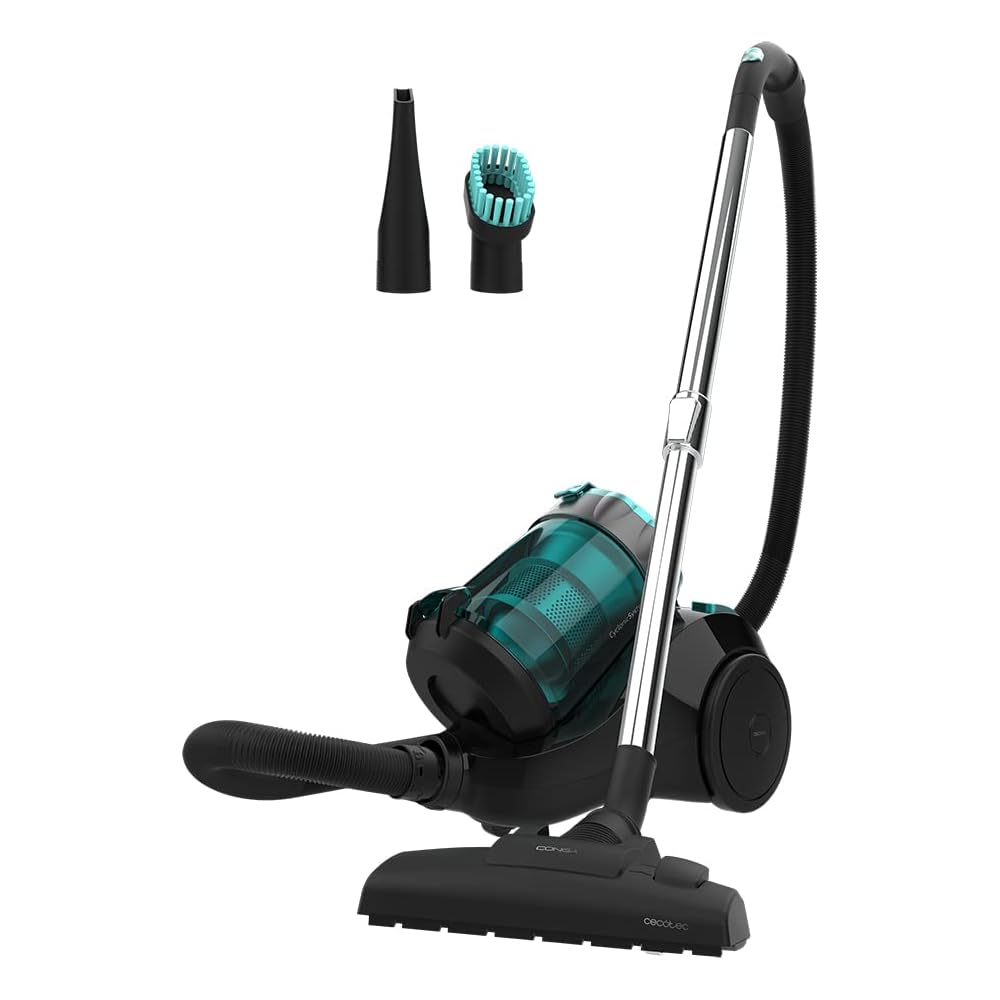 Cecotec Aspirateur sans Sac Conga Rockstar Multicyclonic, Aspirateur Traineau Puissant 800 W, Multicyclonique, Capacité de 2,5 L, Filtre à Haute Efficacité, Tube en métal, 2 Accessoires : Cuisine et Maison