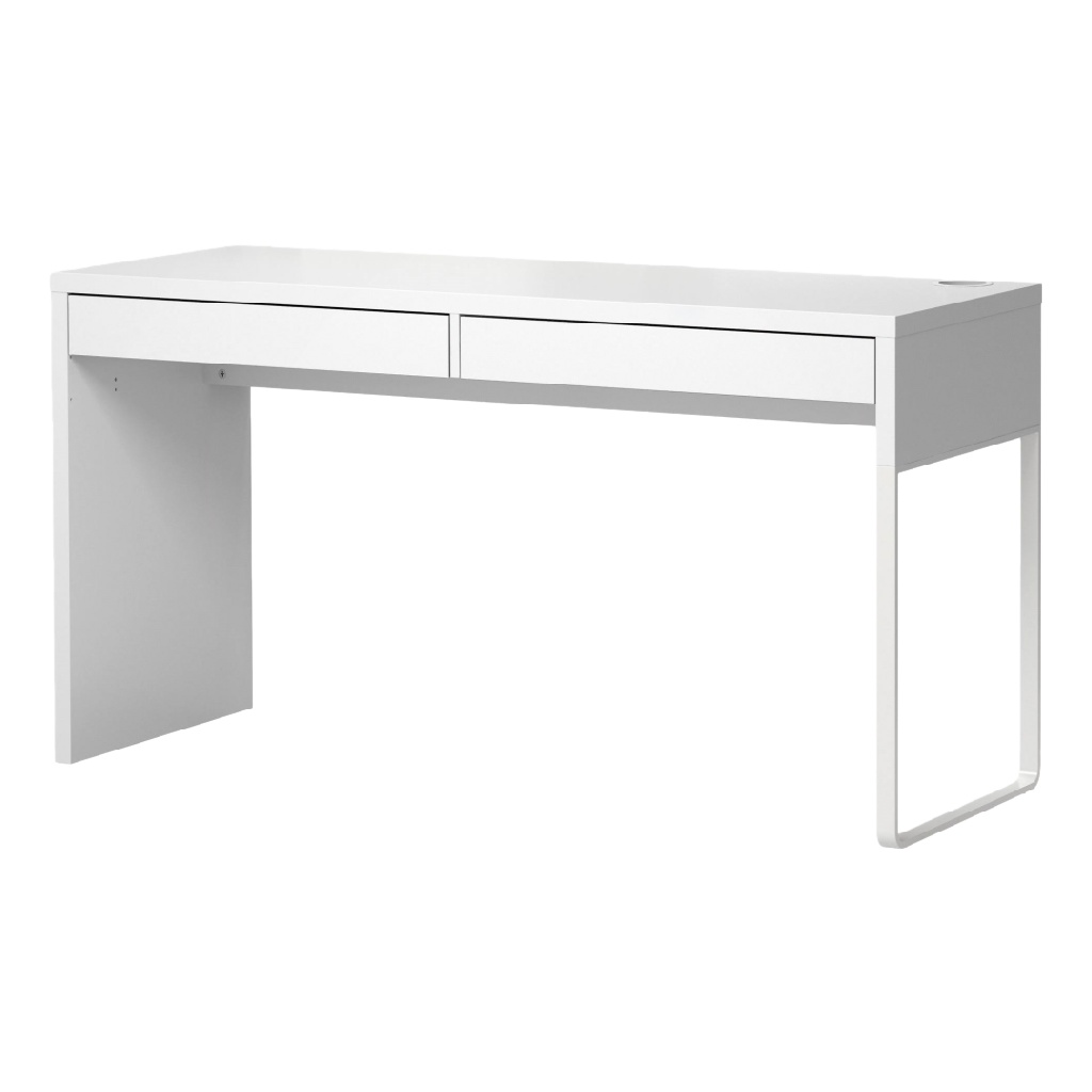 Bureau blanc moderne avec 2 tiroirs — Design épuré et fonctionnel