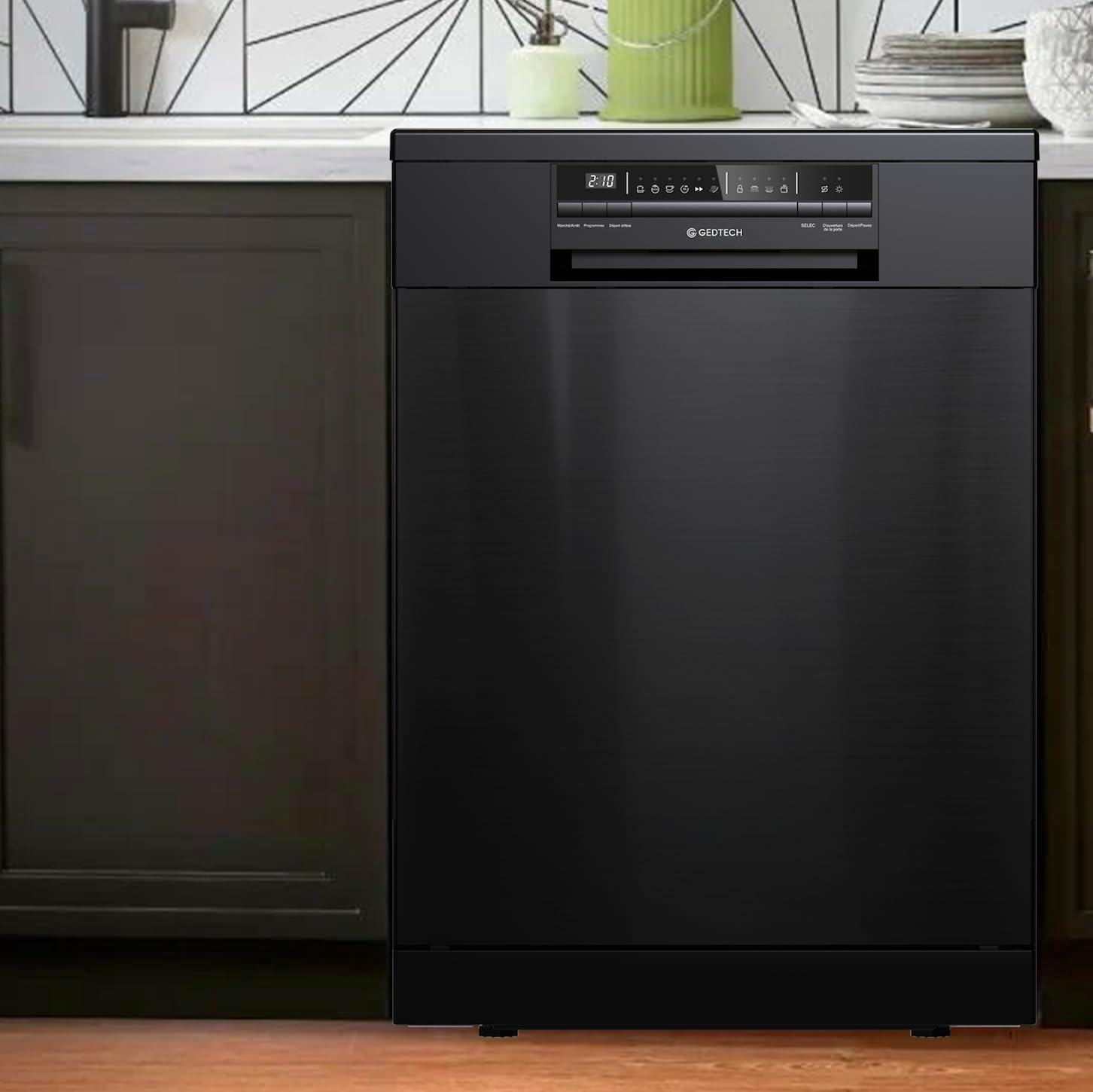 GEDTECH Lave-vaisselle GLV1542DX 15cv - Tiroir à couverts - 42 dB - Ultra silencieux - Départ Différé - Eco - Intensif - Rapide – Faible conso - Class