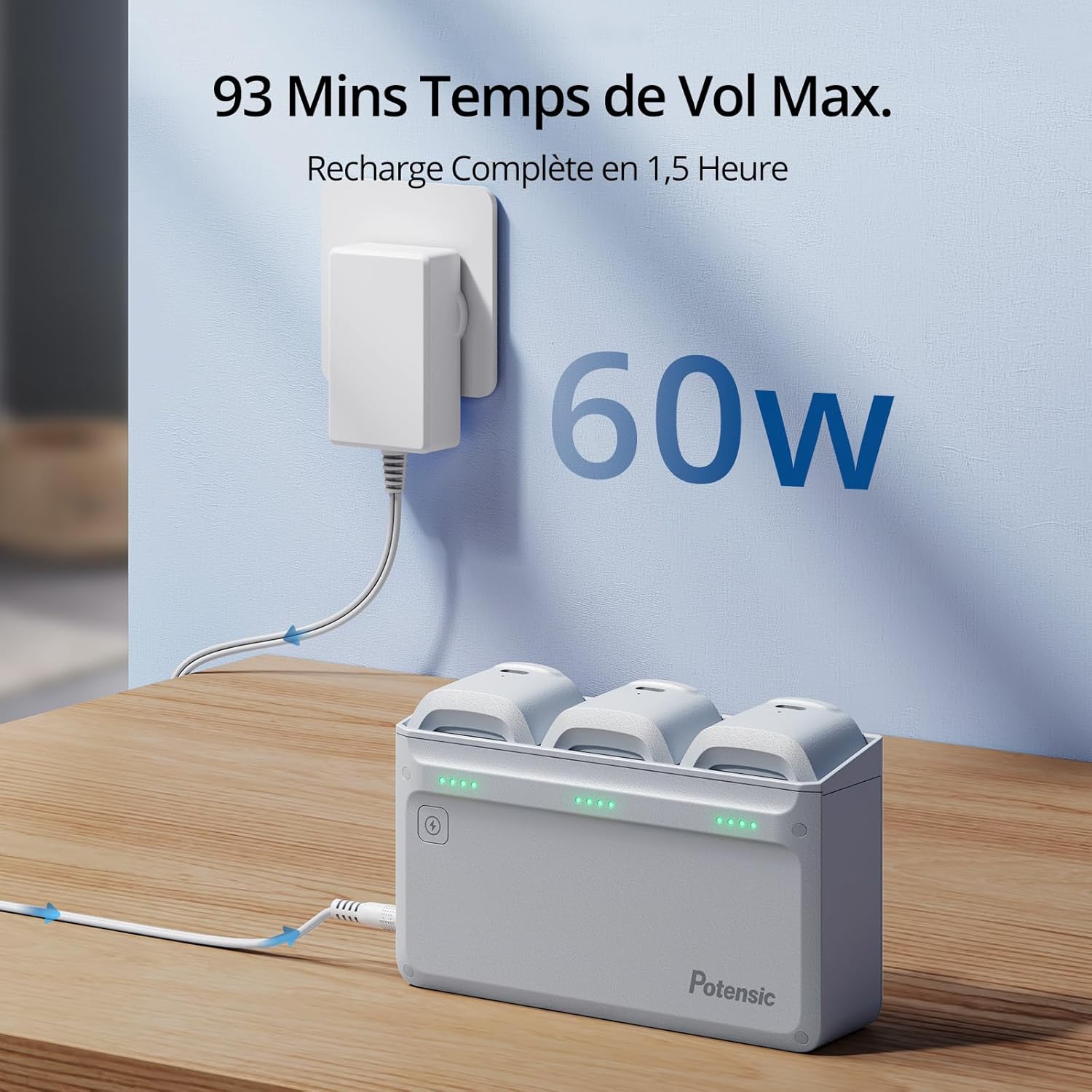 Potensic ATOM SE GPS Drone Caméra 4K, 93 Mins de Vol, moins de 249g, Transmission FPV 4KM, avec Hub de Charge Rapide,Vitesse Max 16m/s, ShakeVanish EIS Technologie pour Adultes et Débutants, C0