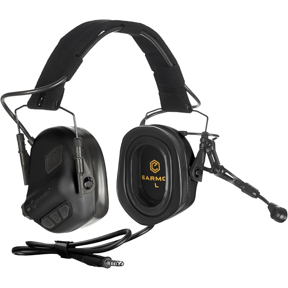 Earmor M32 PLUS 2024 Varsion Casque tactique pour chasse et tir avec microphone, amplification acoustique, gaine Nato TP120, vert, 1. Noir., taille unique : Bricolage