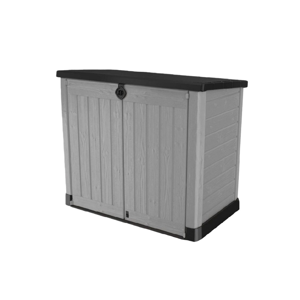 Armoire de rangement extérieure imitation bois – double porte – gris clair