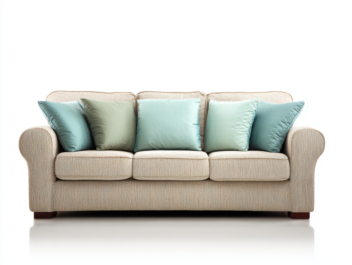 Canapé 3 places - tissu - 210x92x88 cm - beige - design classique