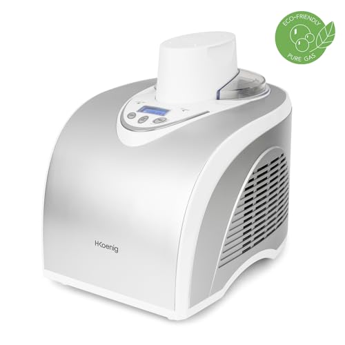 H.Koenig Sorbetière Turbine à Glace Professionnelle HF180, Machine à Glace Electrique 1L, 135 W, Réfrigérante & Maintien du Froid   Sorbet et Crème Glacée : Cuisine et Maison