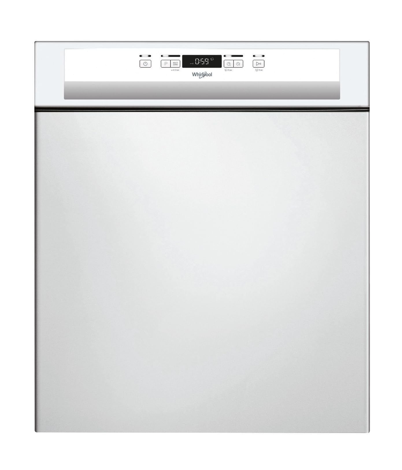 Lave vaisselle encastrable 60 cm Whirlpool WBC3C26 - Lave vaisselle integrable Bandeau blanc - Classe énergétique A++ / Affichage temps restant - Dépa
