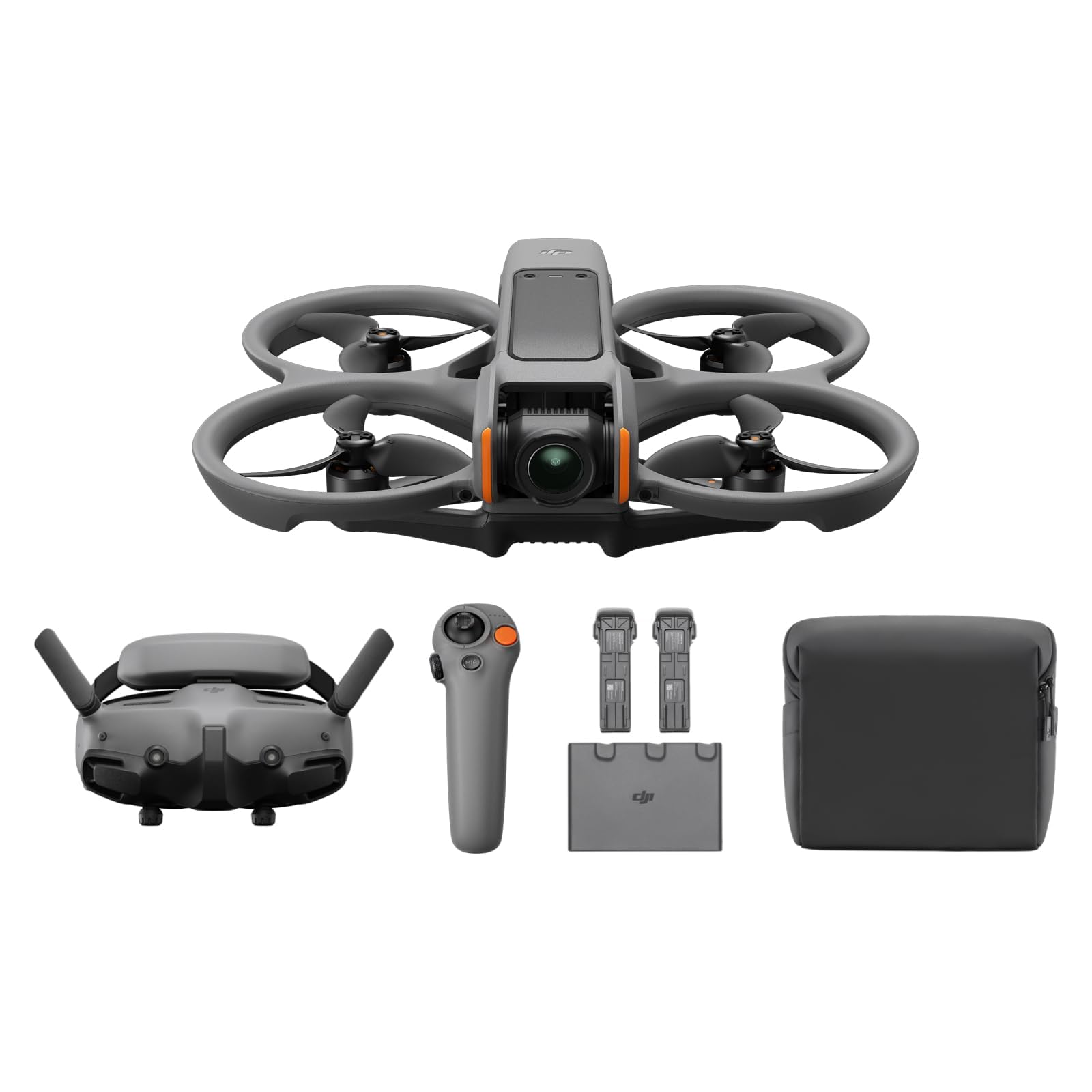 DJI Bundle Fly More Avata 2 (Trois Batteries), Drone FPV avec Caméra 4K, Acrobaties en Une Touche, Protection d’hélice intégrée, Drone Caméra avec Gog