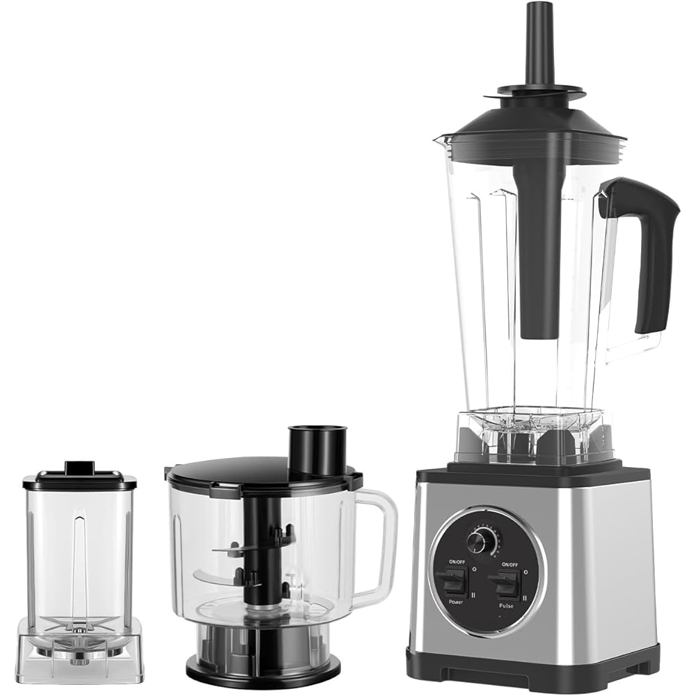 Mixeur Blender, 3 en 1 Mixeur Plongeant, Blender Smoothie, 2.5l+2l+0.8l, Ventouses AntidéRapantes, IdéAl Pour éCraser Des Fruits SurgeléS, Des GlaçOns, Des Shakes, Des Cocktails, Des Sauces : Cuisine et Maison