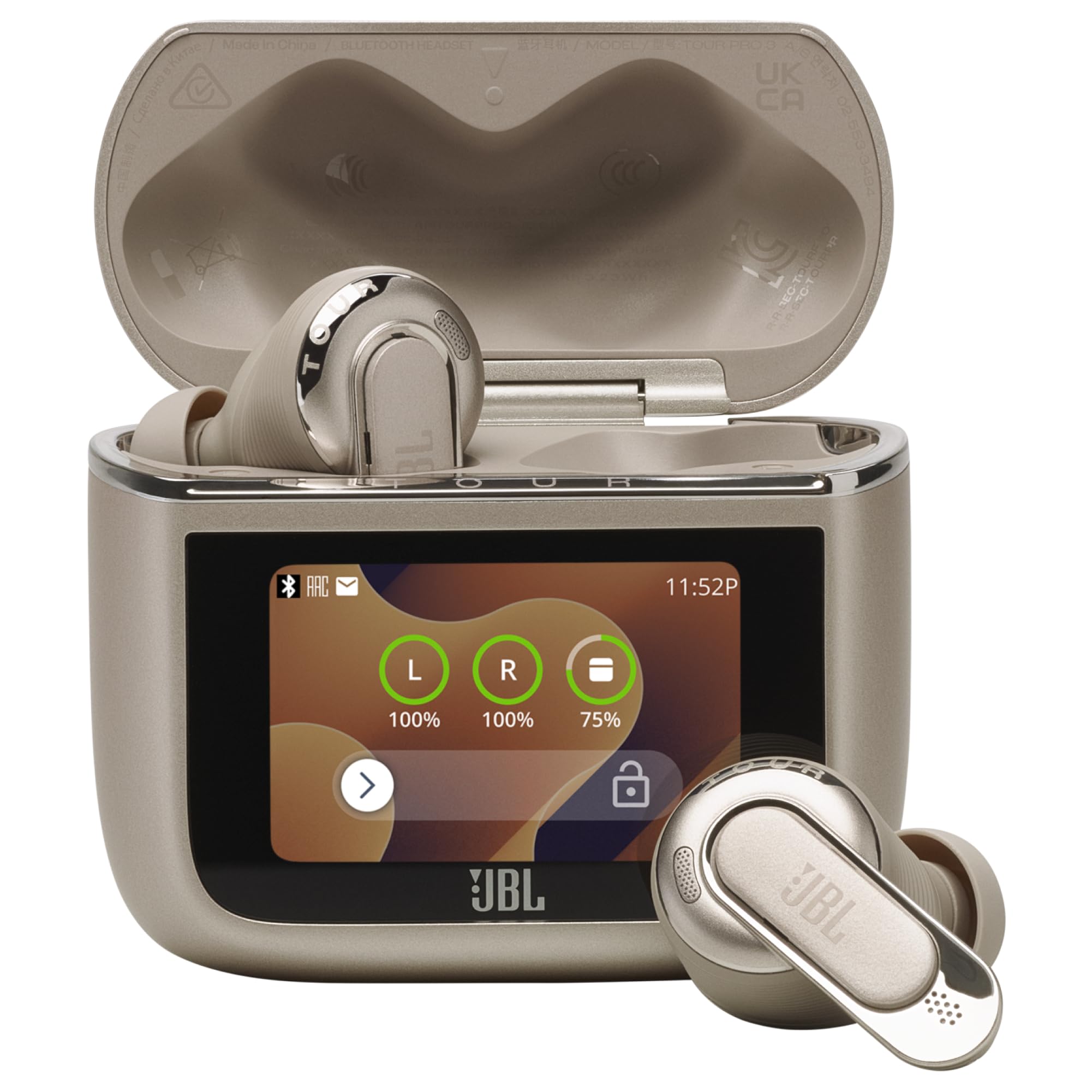 JBL Tour Pro 3, Écouteurs sans Fil, étui Intelligent de Recharge, 40h d'autonomie, avec Réduction de Bruit Adaptative, Bluetooth, Son Spatial 360, Mar