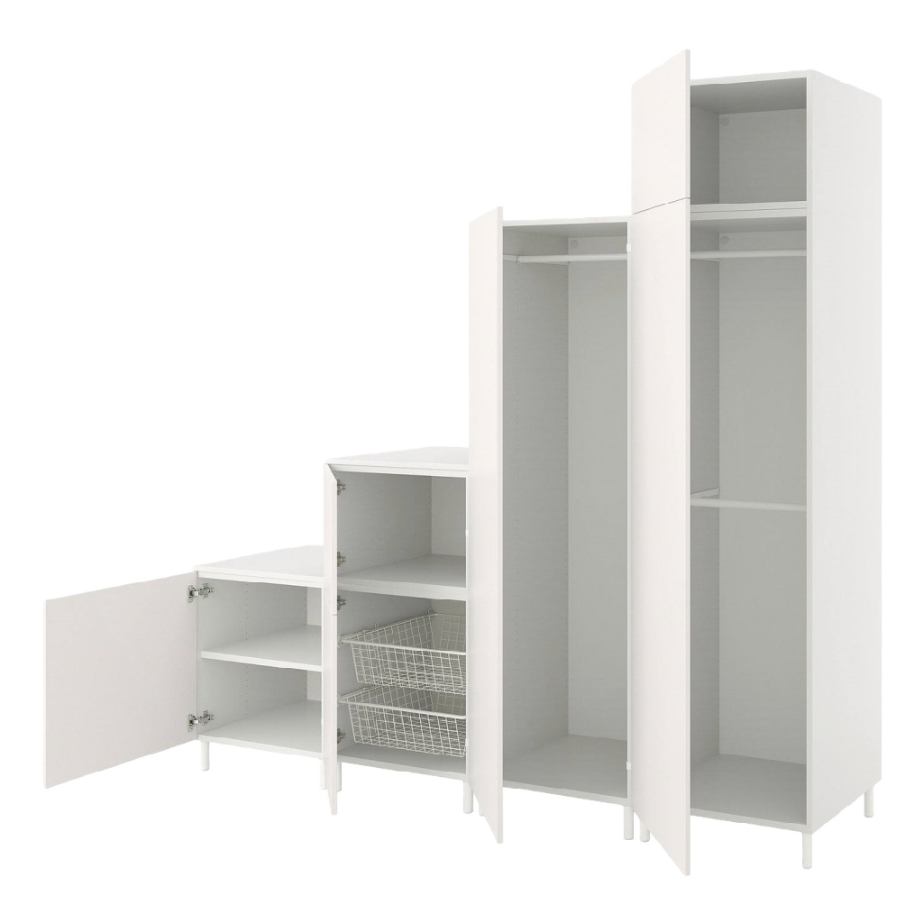 Armoire de Rangement Modulaire avec Tiroirs et Étagères, Blanc