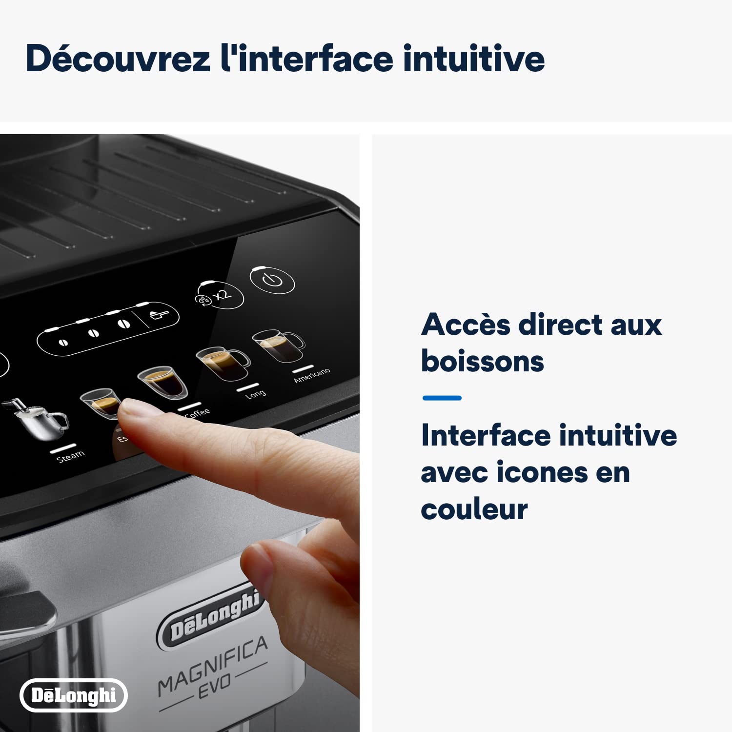 De'Longhi Magnifica Evo, Machine à Café et Cappucino avec Broyeur à Grains, ECAM292.33.SB, Argent [Exclusif Amazon]