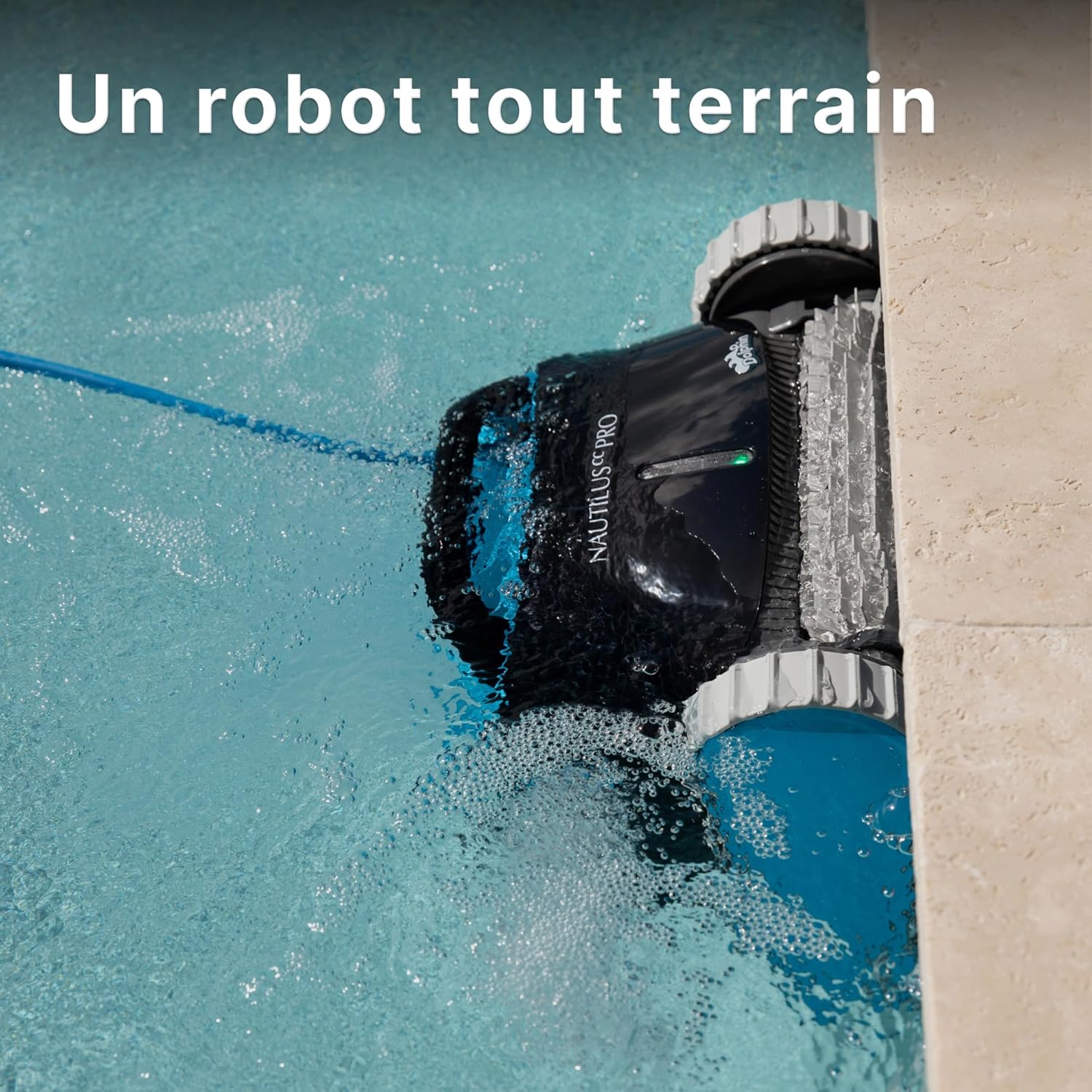 Dolphin Nautilus CC Pro Robot Nettoyeur électrique avec Fil pour Piscine Hors-Sol Jusqu’à 15 m - Nettoyage Fond, parois et Ligne d'eau - Connectivité avec app