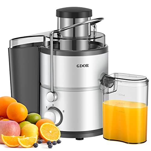 Presse agrumes avec moteur de 800 W, presse agrumes GDOR avec canal d'alimentation à grande bouche de 7,6 cm, fabricant de jus à double vitesse pour fruits et légumes, presse agrumes centrifuge avec : Cuisine et Maison