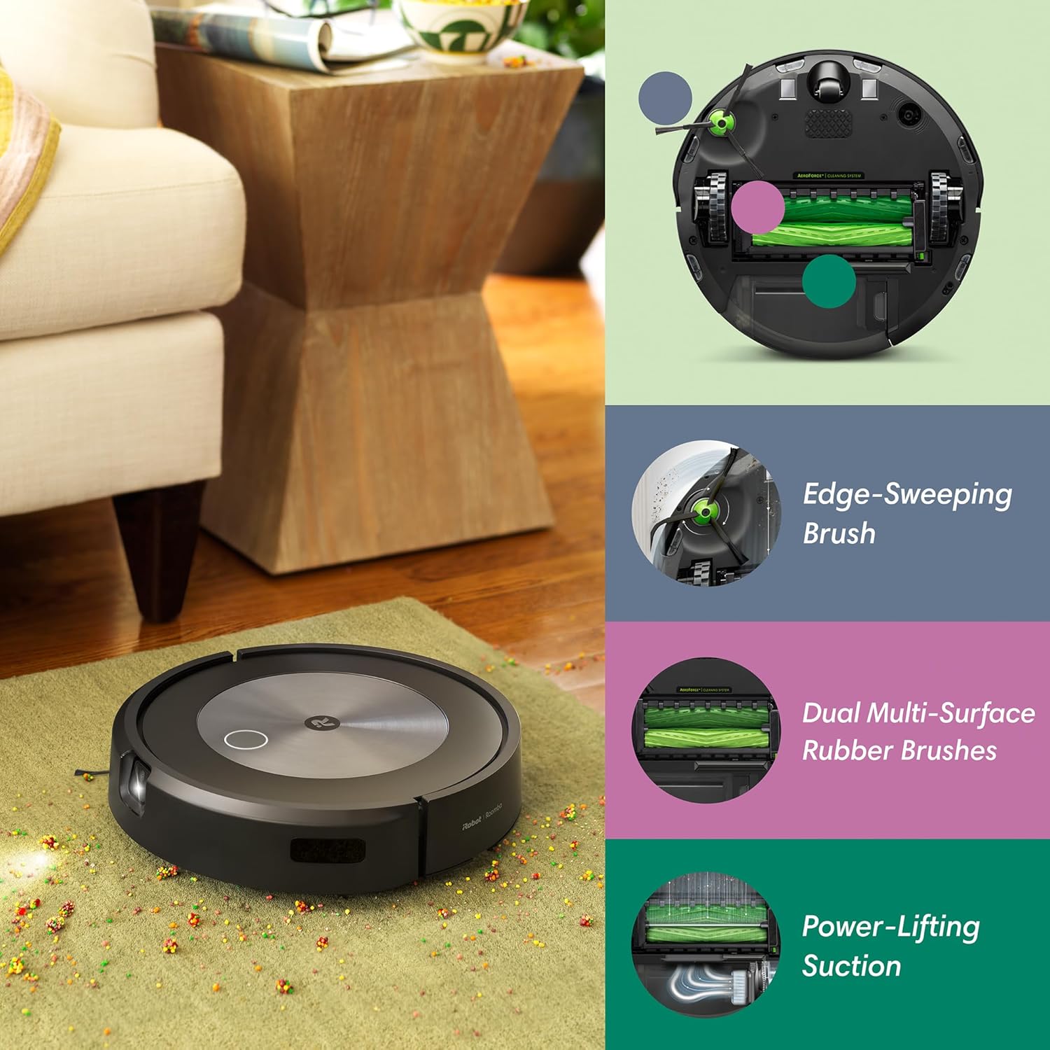 iRobot Roomba j7+ Wi-Fi enabled robot vacuum cleaner with automatic suction station