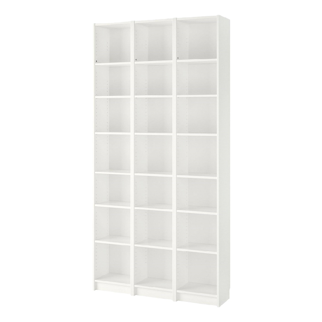 Grande bibliothèque blanche modulable – 3 colonnes, 15 compartiments – 120 x 30 x 200 cm