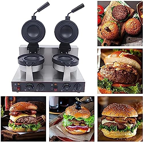 Commercial Burger Gaufrier 1300w Antiadhésif Électrique Panini Presse Burger Machine Double Face Chauffage Crème Glacée Gaufrier Baker Machine Paninis Gaufrier Cone Maker : Cuisine et Maison