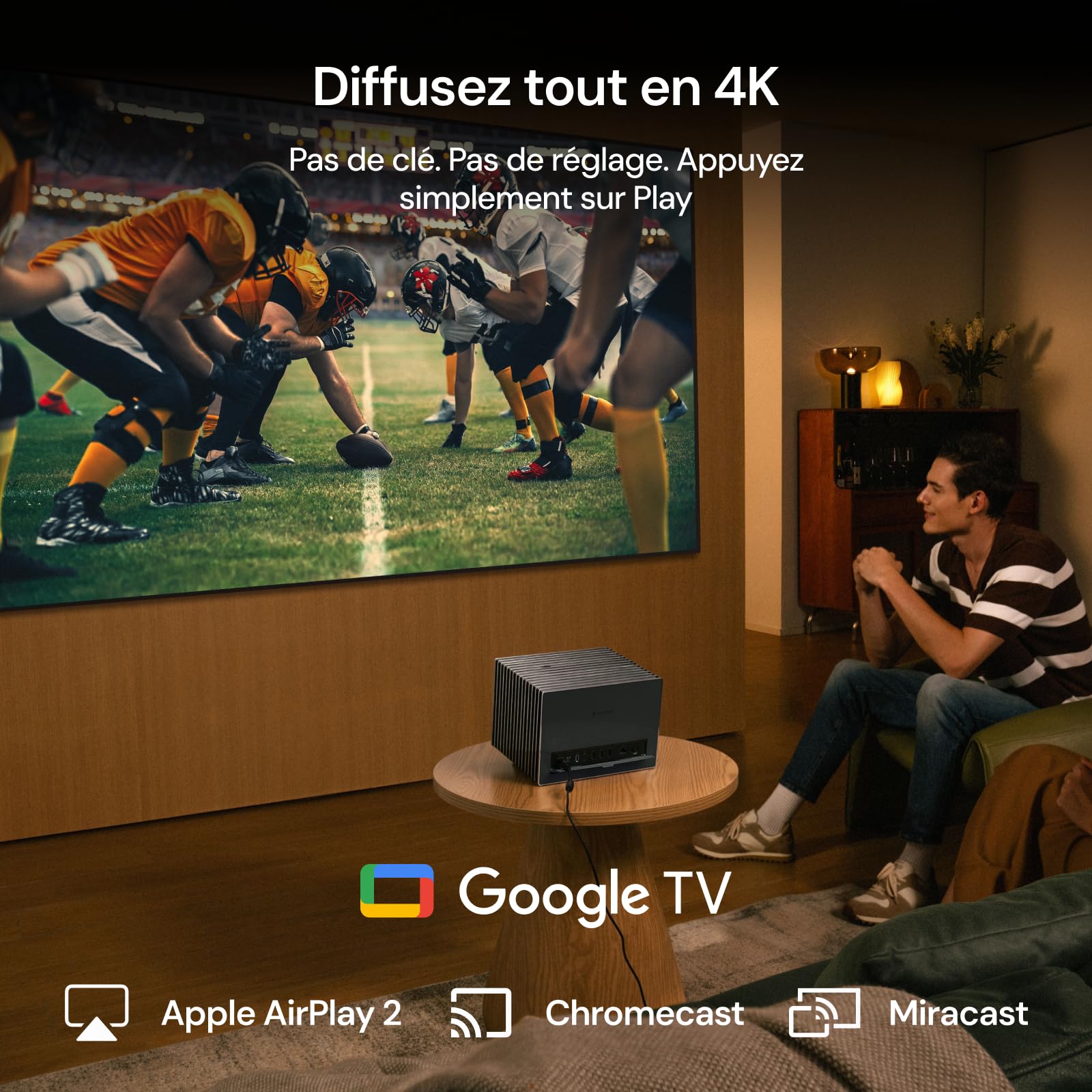 Valerion VisionMaster Pro Vidéoprojecteur Laser Triple 4K, 2500 ISO Lumens, Contraste 15000:1, Zoom Optique 0,9-1,5X, IMAX Enhanced, HDR10+, Faible La